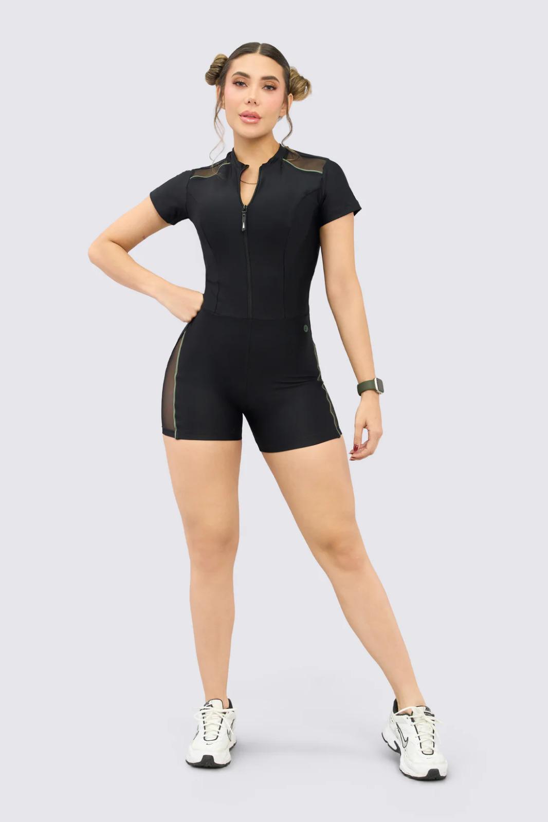 Jumpsuit with Appliques and Zipper